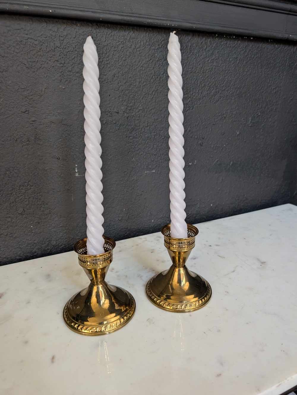 Vintage Duchin Hand Spun Jewelers Polished Brass Candle Holder 3.5" x 3.5"